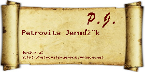 Petrovits Jermák névjegykártya